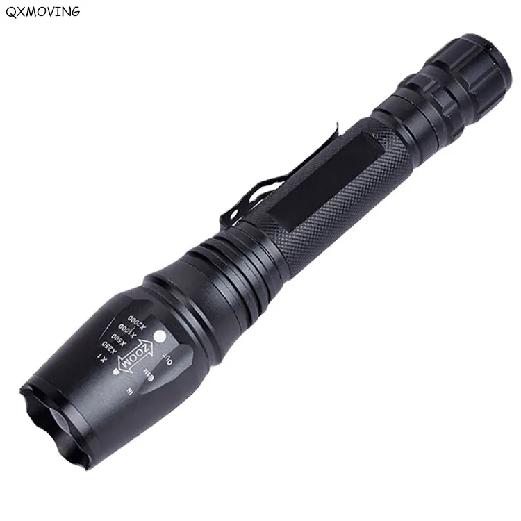 QXMOVING Waterproof Tactical Women Safety Self Defense 18650 Battery Rechargeable High Lumen Zoom Dimmer LED Flashlight