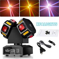 WUZSTAR Tête Mobile DJ Lumière Mini Double Têtes 10 LED RGBW Faisceau D'or Strobe Son Activé DMX 512 IP20 ABS Alliage Acier Noir