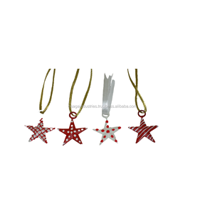 De METAL de 3 de mejor calidad estrella de árbol de Navidad decoración de interior al aire libre rojo adorno colgante - Product Image 3
