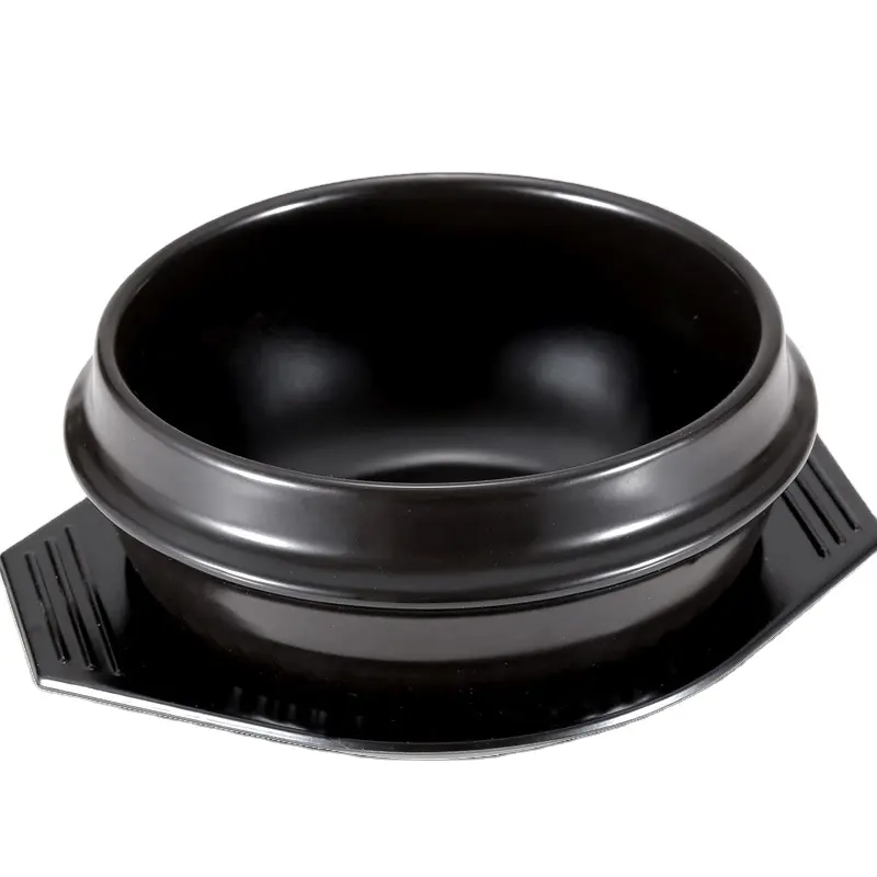 Kore mutfağı siyah seramik tencere kase miso çorba güveç güveç yangın kore Bibimbap taş pot