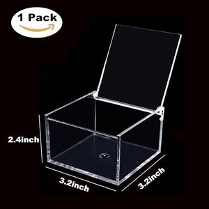 Large <strong>Clear</strong> Acrylic Box Hinged Lids Transparent Square Cube Storage Organizer Containers Easter Wedding Candy Display Racks - Product Image 2