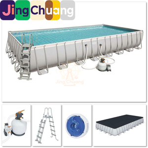 Jingchuang56623 - Piscina <span class=keywords><strong>Rectangular</strong></span> de 9 m con Soporte, Piscina Familiar Grande con Trípode, Piscina Exterior - Product Image 5