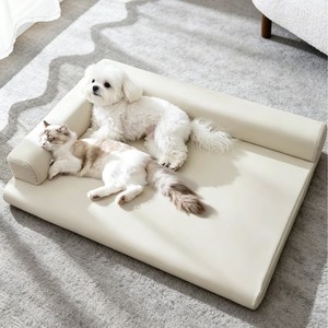 Cama para Perros, Sofá para Mascotas, Rectangular, Color Gris Claro/Café, Lavable, para Perros, Tapete para Mascotas para las Cuatro Estaciones - Product Image 1