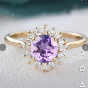 Women's <b>925</b> <b>Silver</b> Round Brilliant Cut Diamond Engagement <b>Ring</b> Flower Shape Prong Setting Classic Style - Product Image 4