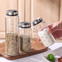 Pot à épices en verre cristal hermétique, anti-humidité et anti-insectes, 500 ml, petit cadeau, récipient à riz de cuisine, design luxueux