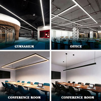 Lumière linéaire personnalisable UGR<19, diffuseur blanc translucide noir, 120lm/W 140LM/W, lumière linéaire LED avec lentille