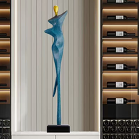 Sculpture d'art abstrait 95x18x16 cm, décorations pour la maison, salon, entrée, hall d'entrée, meubles souples sur pied