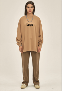 T-shirt à manches longues coupe ample 305 GSM de qualité supérieure, style streetwear automne-hiver 2026, marque en pur coton, style européen et américain - Product Image 3