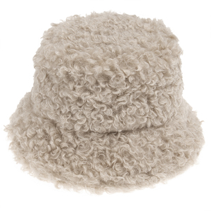 Al aire libre al cordero caliente de piel sintética sombrero de cubo negro sólido Fluffy pesca Cap Panamá Bob pescador Gorros - Product Image 4