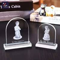 Plaque en cristal cintrée gravée au laser 3D, écologique, pour décoration de mariage et cadeau, tailles personnalisées