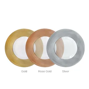 China Fabrik heißer Verkauf Großhandel Roségold Silber Gold Perlen klare Ladegeräte Platten für die Hochzeit