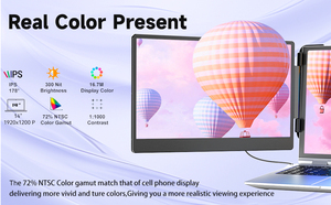 Triplo Monitor Portatile da 14'' Pollici 1080P FHD IPS Estensione Schermo <span class=keywords><strong>LCD</strong></span> per Laptop Plug and Play Extender Monitor Portatile per Notebook - Product Image 3