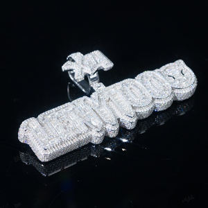 Pendentif Hip Hop Style VVS en Diamant de Laboratoire Sertissage Glacé pour Homme, Personnalisé, Certifié IGI, en Argent 925, Lettre Initiale, Bijoux Fins - Product Image 2