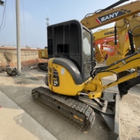 Excavatrice sur chenilles hydraulique Komatsu d'occasion PC35 MR-2 modèle 2016, prix bas, moteur, pompe, composants principaux inclus, puissance de creusement élevée