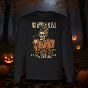 Camiseta de manga larga con diseño de esqueleto y cita de Halloween, diseño divertido para mujeres y hombres, regalo - Product Image 3