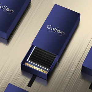 Gollee coréen pbt approvisionnement vendeur de marque privée fait à la main foncé mat méga volume vison l curl cc curl extensions de cils