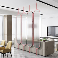 Diviseurs de séparation d'écran décoratifs en arc découpés au laser modernes de taille personnalisée Cadre métallique rotatif en acier inoxydable mobile