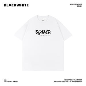 Camiseta de algodón blanca unisex The Game Q118 con estampado sencillo, transpirable, de corte holgado, informal - Product Image 2