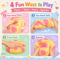 Jouets Squishy Géants en Forme de Boule d'Ananas Rose Doux, Jouets à Remontée Lente avec un Parfum Léger de Pain, les Enfants Adorent Ces Jouets en Forme de Pain pour Fêtes