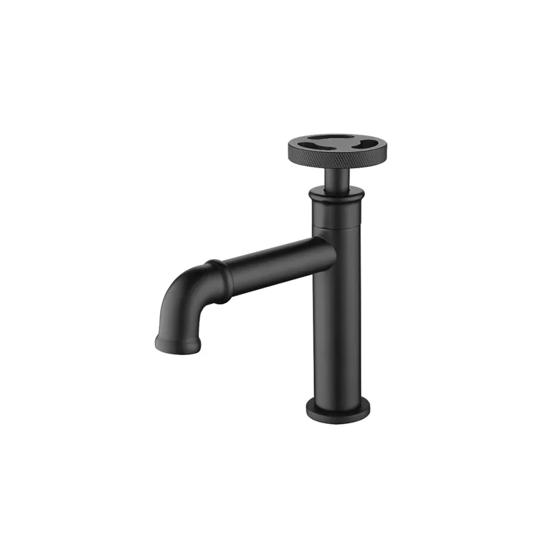 Classico stile Industriale manico rotondo ruota nero bacino di acqua fredda solo rubinetto rubinetto del lavandino