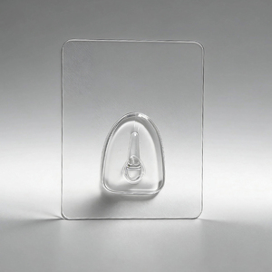 Nieuwe, milieuvriendelijke, zelfklevende, transparante wandhaken van <span class=keywords><strong>plastic</strong></span> voor keuken, badkamer, kantoor, kast, om jassen, kleding en handdoeken op te hangen - Product Image 1