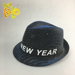 Светодиодная ковбойская шляпа, летняя Праздничная светящаяся неоновая шляпа-федора с Новым годом, мигающая шляпа-федора - Product Image 3