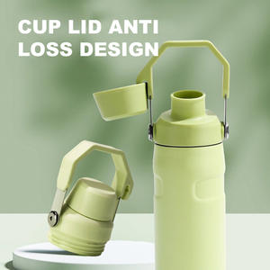 Fast Shipping 36oz Stainless Steel Double Wall Vacuum Insulated Outdoor Sports Bottle With Anti Loss Lid Handle - Product Image 4