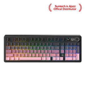 คีย์บอร์ดกลไก Ak980 Gift Switch V2 (สีชมพูไล่เฉดพิมพ์ลายด้านข้าง) แบบสามโหมด พร้อมหน้าจอ RGB สำหรับประกอบเอง - Product Image 2