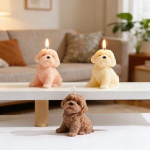 เทียนหอมรูปน้องหมาสุดน่ารัก เทียนอะโรมาเธอราพีจากขี้ผึ้งถั่วเหลือง ของขวัญวันเกิด ของตกแต่งบ้าน - Product Image 3