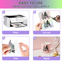 Grosir kustom tahan air holografik bening berlian tekstil stiker lembar A3 A4 Inkjet printtable untuk kacamata