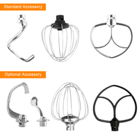 Batteur sur socle électrique 5L, 8 vitesses, boîtier en plastique ABS, action de mélange planétaire, design à tête inclinable, 1000W, comprend un bol et des accessoires