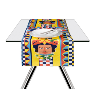 Runner da Tavola Excelsa Rapsodia Siciliana 45x140 cm Multicolore in Cotone Ricamato per Decorazioni Tavola da Pranzo e Feste - Product Image 3