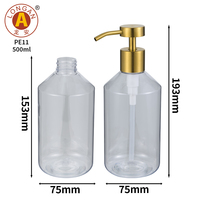 Distributeur de savon en plastique écologique de 500 ml avec logo personnalisé et tête de pompe en métal pour les marques de cosmétiques et de soins de la peau