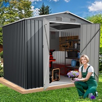 Abri métallique robuste 8x12 en acier ondulé thermolaqué à large ouverture et plafond haut pour fournitures de piscine - Fabricant