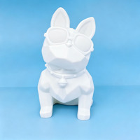 Vente en gros : Figurine en vinyle Fluide Bulldog de 28 cm, Embryon Blanc avec Tirelire, Ornements Blancs Vides pour la Peinture