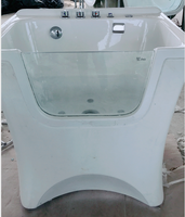 Bain tourbillon moderne autoportant pour chien, spa, baignoire laiteuse à l'ozone à bas prix, micro-massage à bulles avec égouttoir pour salle de bain