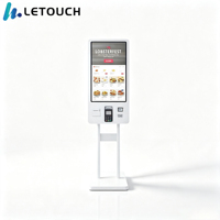 Kiosco de Autoservicio Independiente de 27 Pulgadas con Pantalla Táctil Capacitiva, Pago con Tarjeta NFC, Impresora Térmica Integrada para Restaurante