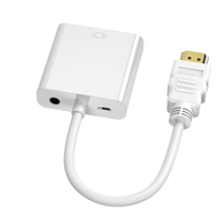Adaptor HDTV ke VGA dengan Catu Daya Micro USB & Konektor Audio 3.5mm Berlapis Emas, Mendukung 1080P