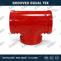 Système de protection incendie : Té égal rainuré en fonte ductile DN25-DN300 pour tuyauterie d'hydrant d'incendie et de sprinkler, OEM