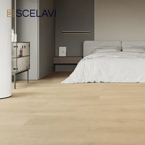 Fornecedor de piso de madeira de vinil de luxo 8 mm de espessura Piso Piso Vinilico Autoadesivo Spc à prova d'água