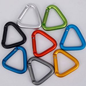 Custom Durable Outdoor Climbing Hammock Locking <b>Clips</b> Keychain <b>Hook</b> Triangle Type Aluminum Alloy Carabiner Laser Engraved - Product Image 4