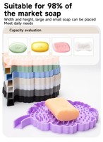 Support à Savon Décoratif en Silicone Anti-Moisissure, Tapis Économiseur de Savon Étanche, Organisateur de Salle de Bain Décoratif avec Drainage pour Douche et Baignoire