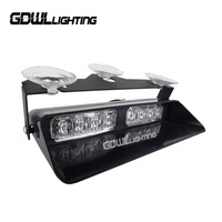 12V 24V 8LED 3 vatios luz estroboscópica tablero cubierta coche luz de advertencia de emergencia