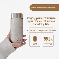 Thermos isotherme en titane pur, tasse de poche, motif de grandes fleurs de glace, bouteille d'eau portable, infuseur à thé ultra-léger de 200ml