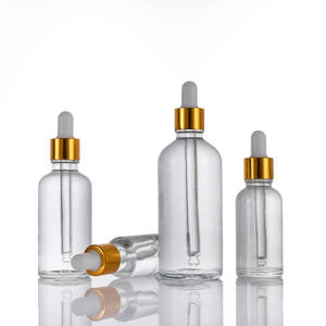 Botellas de Vidrio Transparente al por Mayor con Gotero y Tapa Corona de 5ml/10ml/15ml/20ml/30ml/50ml/100ml para Uso Cosmético - Product Image 2