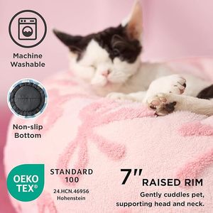 Cuccia Rotonda Personalizzata in Jacquard Peluche per Animali Domestici con Fondo Antiscivolo, Letti Calmanti Moderni <span class=keywords><strong>e</strong></span> Carini per Cani <span class=keywords><strong>e</strong></span> Gatti - Product Image 2