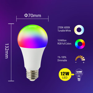 หลอดไฟ LED อัจฉริยะ A19 ขั้ว E27 12W 2.4G WiFi บลูทูธ ควบคุมผ่านแอพ RGB WW CW เปลี่ยนสีได้ ใช้งานร่วมกับ Alexa และ Google Home - Product Image 6