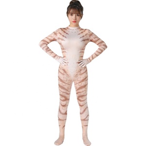 Tuta Intera Donna Leopardata con Maniche Lunghe, Nuovo Design Stampato alla Moda per Feste di Halloween, Costume Cosplay - Product Image 1