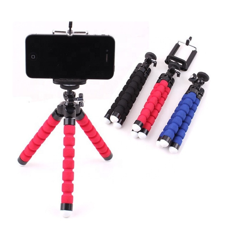 Маленький Гибкий штатив-Осьминог из губки, мини-штатив для селфи из вспененного материала с держателем для мобильного телефона