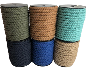 Cordón de Macramé Encerado Impermeable al por Mayor, 3 Hebras Trenzadas, 8mm/12mm, Algodón/Poliéster para Uso en Prendas - Product Image 1